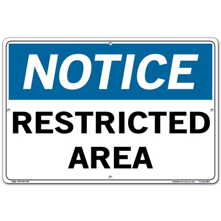 Vestil Aluminum Sign, 12-1/2" Height, 18-1/2" Width, Aluminum, Rectangle, English SI-N-02-D-AL-040